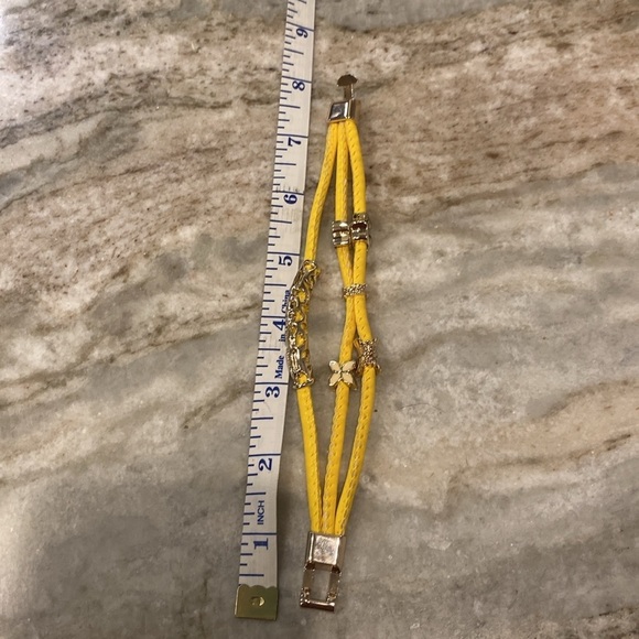 COPY - Three strap layered charm bracelet, Yellow, Gold and Cream colors - Picture 6 of 6